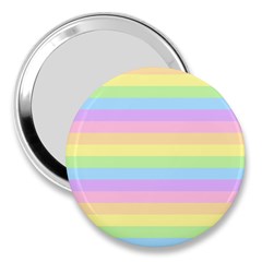 Cute Pastel Rainbow Stripes 3  Handbag Mirrors by Ket1n9