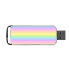 Cute Pastel Rainbow Stripes Portable Usb Flash (one Side) by Ket1n9