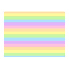 Cute Pastel Rainbow Stripes Two Sides Premium Plush Fleece Blanket (mini) by Ket1n9