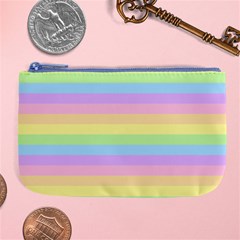 Cute Pastel Rainbow Stripes Large Coin Purse by Ket1n9