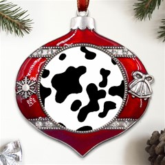 Cow Pattern Metal Snowflake And Bell Red Ornament by Ket1n9