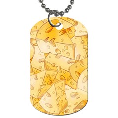 Cheese Slices Seamless Pattern Cartoon Style Dog Tag (one Side) by Ket1n9