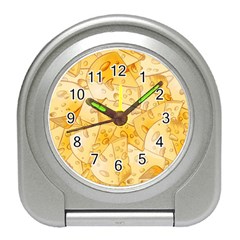 Cheese Slices Seamless Pattern Cartoon Style Travel Alarm Clock by Ket1n9