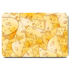 Cheese Slices Seamless Pattern Cartoon Style Large Doormat by Ket1n9