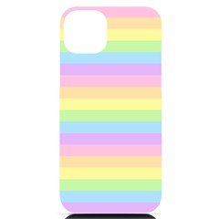 Cute Pastel Rainbow Stripes Iphone 14 Plus Black Uv Print Case by Ket1n9