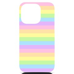 Cute Pastel Rainbow Stripes Iphone 14 Pro Black Uv Print Case by Ket1n9