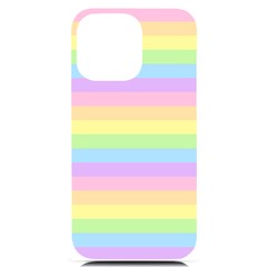 Cute Pastel Rainbow Stripes Iphone 14 Pro Max Black Uv Print Case by Ket1n9