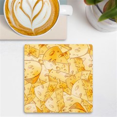 Cheese Slices Seamless Pattern Cartoon Style Uv Print Square Tile Coaster  by Ket1n9