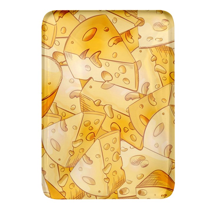 Cheese Slices Seamless Pattern Cartoon Style Rectangular Glass Fridge Magnet (4 pack)