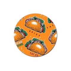 Seamless Pattern With Taco Magnet 3  (round) by Ket1n9