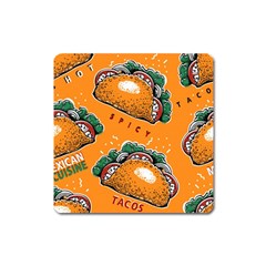 Seamless Pattern With Taco Square Magnet by Ket1n9