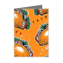 Seamless Pattern With Taco Mini Greeting Card by Ket1n9