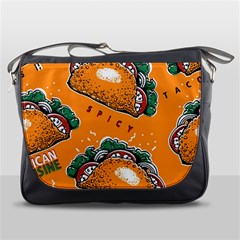 Seamless Pattern With Taco Messenger Bag by Ket1n9