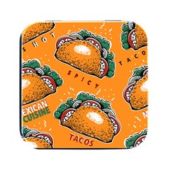 Seamless Pattern With Taco Square Metal Box (black) by Ket1n9