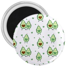 Cute Seamless Pattern With Avocado Lovers 3  Magnets by Ket1n9