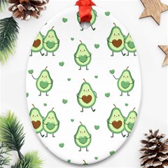 Cute Seamless Pattern With Avocado Lovers Ornament (oval) by Ket1n9