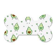 Cute Seamless Pattern With Avocado Lovers Dog Tag Bone (one Side) by Ket1n9