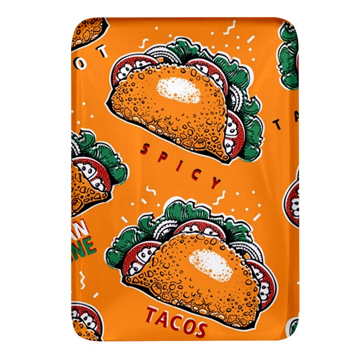 Seamless Pattern With Taco Rectangular Glass Fridge Magnet (4 pack)