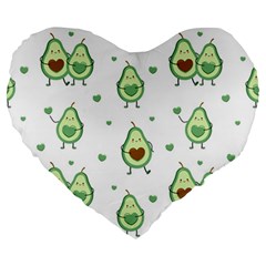 Cute Seamless Pattern With Avocado Lovers Large 19  Premium Heart Shape Cushions by Ket1n9