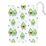 Cute Seamless Pattern With Avocado Lovers Drawstring Pouch (4XL) Front