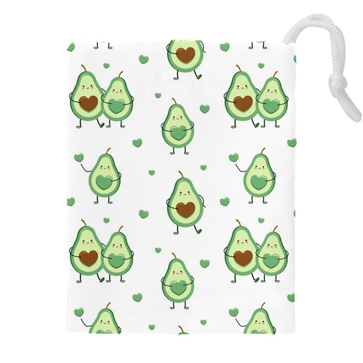 Cute Seamless Pattern With Avocado Lovers Drawstring Pouch (4XL)