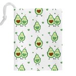 Cute Seamless Pattern With Avocado Lovers Drawstring Pouch (4XL) Back