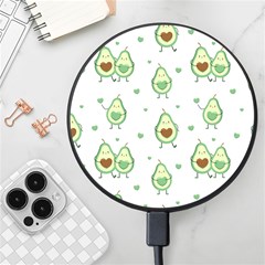 Cute Seamless Pattern With Avocado Lovers Wireless Fast Charger(black) by Ket1n9