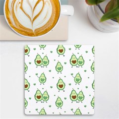 Cute Seamless Pattern With Avocado Lovers Uv Print Square Tile Coaster  by Ket1n9