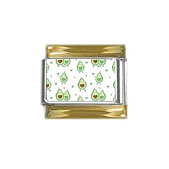 Cute Seamless Pattern With Avocado Lovers Gold Trim Italian Charm (9mm) by Ket1n9