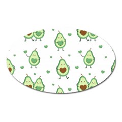 Cute Seamless Pattern With Avocado Lovers Oval Magnet by Ket1n9