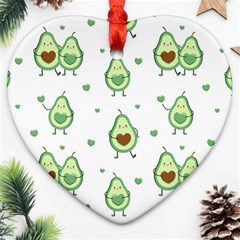 Cute Seamless Pattern With Avocado Lovers Heart Ornament (two Sides)