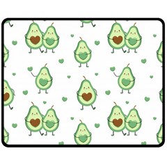 Cute Seamless Pattern With Avocado Lovers Two Sides Fleece Blanket (medium) by Ket1n9