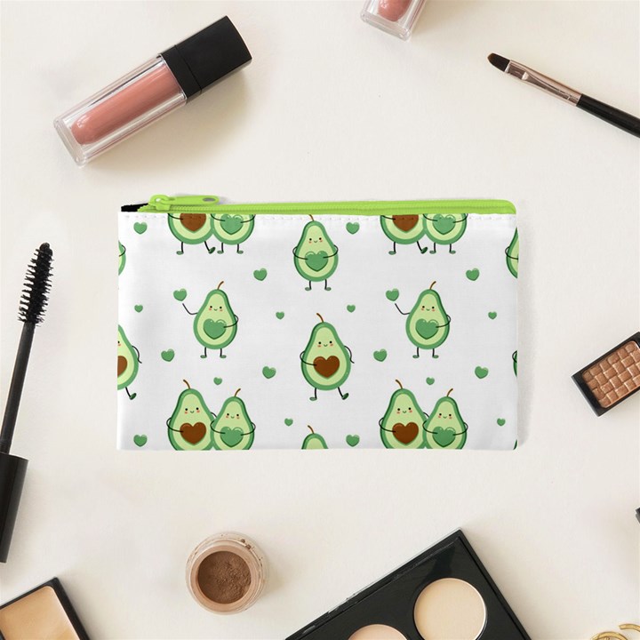 Cute Seamless Pattern With Avocado Lovers Cosmetic Bag (XS)