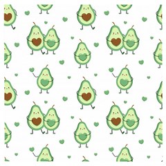 Cute Seamless Pattern With Avocado Lovers Wooden Puzzle Square