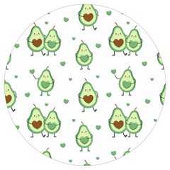 Cute Seamless Pattern With Avocado Lovers Round Trivet by Ket1n9