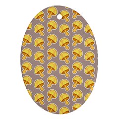 Yellow Mushroom Pattern Ornament (oval) by Ket1n9