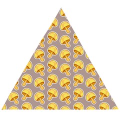 Yellow Mushroom Pattern Wooden Puzzle Triangle