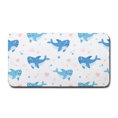 Seamless Pattern With Cute Sharks Hearts Medium Bar Mat by Ket1n9