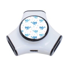 Seamless Pattern With Cute Sharks Hearts 3-port Usb Hub by Ket1n9