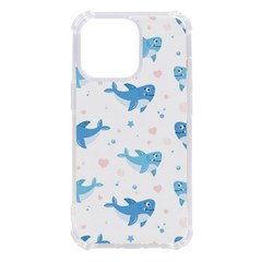 Seamless Pattern With Cute Sharks Hearts Iphone 13 Pro Tpu Uv Print Case by Ket1n9