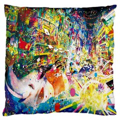 Multicolor Anime Colors Colorful Large Premium Plush Fleece Cushion Case (one Side) by Ket1n9