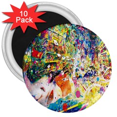 Multicolor Anime Colors Colorful 3  Magnets (10 Pack)  by Ket1n9