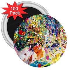 Multicolor Anime Colors Colorful 3  Magnets (100 Pack) by Ket1n9