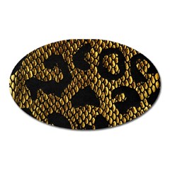 Metallic Snake Skin Pattern Oval Magnet by Ket1n9