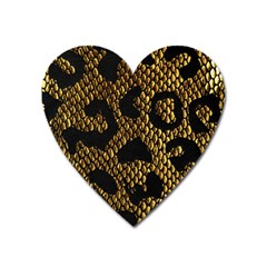 Metallic Snake Skin Pattern Heart Magnet by Ket1n9