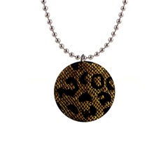 Metallic Snake Skin Pattern 1  Button Necklace by Ket1n9