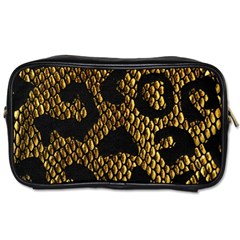 Metallic Snake Skin Pattern Toiletries Bag (two Sides) by Ket1n9