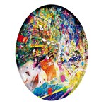 Multicolor Anime Colors Colorful Oval Glass Fridge Magnet (4 pack) Front