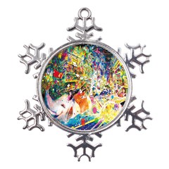 Multicolor Anime Colors Colorful Metal Large Snowflake Ornament by Ket1n9