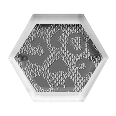 Metallic Snake Skin Pattern Hexagon Wood Jewelry Box by Ket1n9